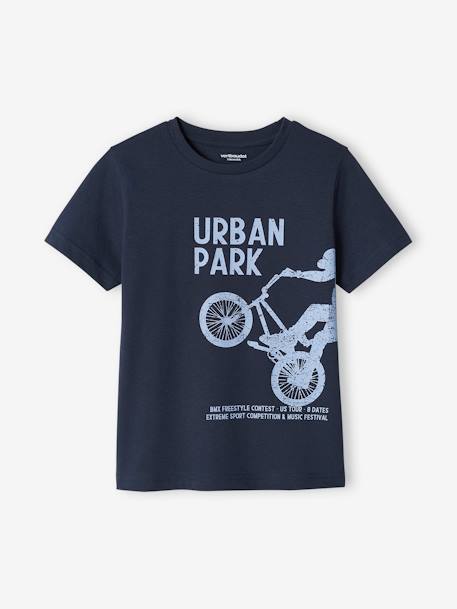 Jungen T-Shirt mit Schriftzug BASIC Oeko-Tex - aqua+blau+hellblau+hellgelb+nachtblau+orange+orange+wollweiß - 14