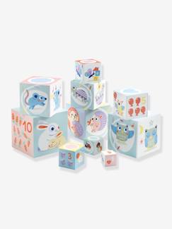 Spielzeug-Baby-Tasten & Greifen-Stapelwürfel „BabyBloki“ DJECO