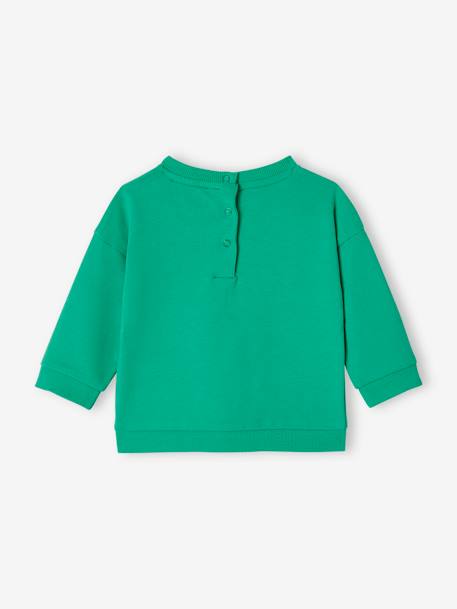 Baby Sweatshirt BASIC - grau meliert+grün - 7