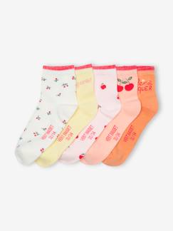 Maedchenkleidung-Unterwäsche, Socken, Strumpfhosen-5er-Pack Mädchen Socken mit Obstmotiv Oeko-Tex