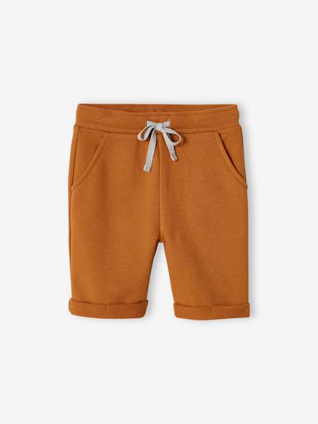 Jungen Bermudas, Sweatware BASIC Oeko-Tex, Bundweite verstellbar braun+dunkelblau+petrol 4