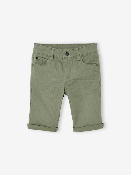 Jungen Shorts Oeko-Tex, Bundweite verstellbar beige+blau gestreift+graublau+grün+hellgelb+koralle+nachtblau+olivgrün 48