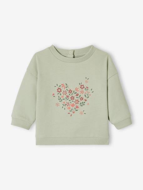 Baby Sweatshirt BASIC - aqua+koralle+pfirsich - 1