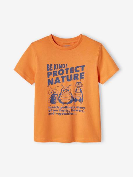 Jungen T-Shirt mit Schriftzug BASIC Oeko-Tex - aqua+blau+hellblau+hellgelb+nachtblau+orange+orange+wollweiß - 20