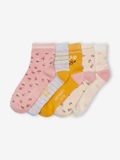 Maedchenkleidung-Unterwäsche, Socken, Strumpfhosen-Socken-5er-Pack Mädchen Socken mit Blumen Oeko-Tex