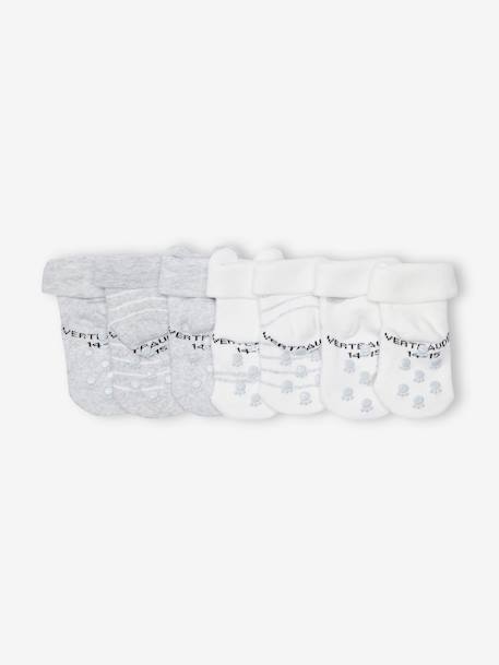 7er-Pack Baby Socken mit Wolke und Bär BASIC Oeko-Tex - grau meliert - 3