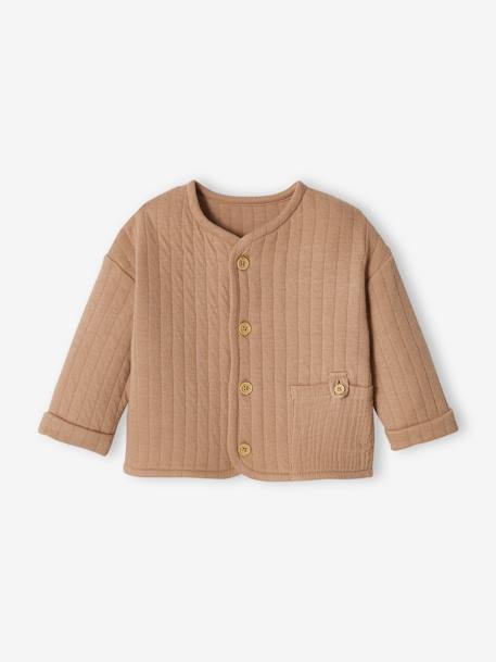 Mädchen Babyjacke - aquamarin+braun+hellbeige - 10