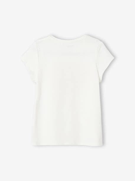 Mädchen T-Shirt, Message-Print BASIC Oeko-Tex - bonbon rosa+erdbeer+hellblau+himmelblau+koralle+marine+rot+tannengrün+vanille+wollweiß - 36