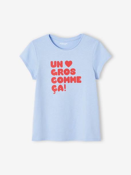 Mädchen T-Shirt, Message-Print BASIC Oeko-Tex - bonbon rosa+erdbeer+hellblau+himmelblau+koralle+marine+rot+tannengrün+vanille+wollweiß - 7