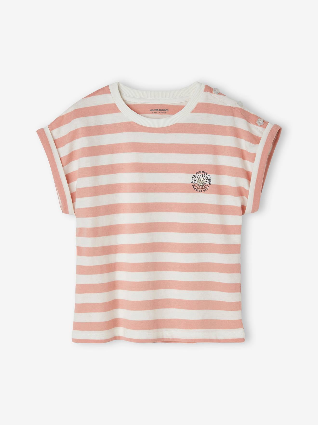 Vertbaudet Mädchen T-Shirt, personalisierbar Oeko-Tex in rosa 