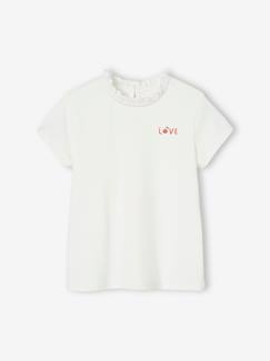 Maedchenkleidung-Mädchen T-Shirt mit Rüschen LOVE, personalisierbar