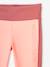 Mädchen Sportleggings mit seitlichen Streifen - grau meliert+neonkoralle - 6