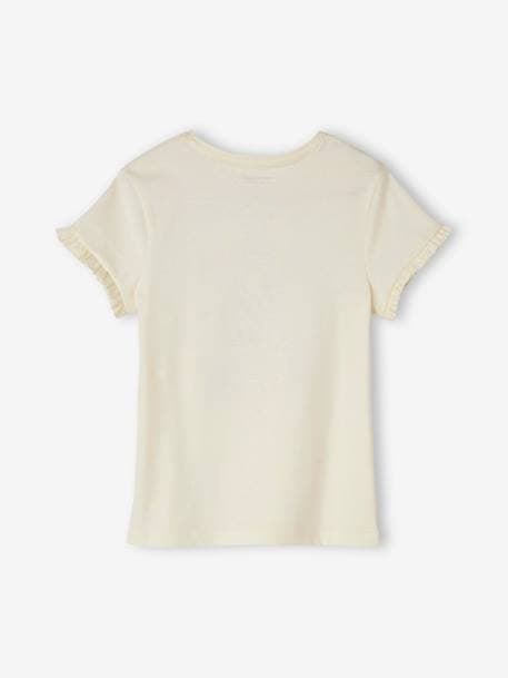 Mädchen T-Shirt - creme/sunflowers+pfirsich+pudrig rosa+weiß/fahrrad - 6