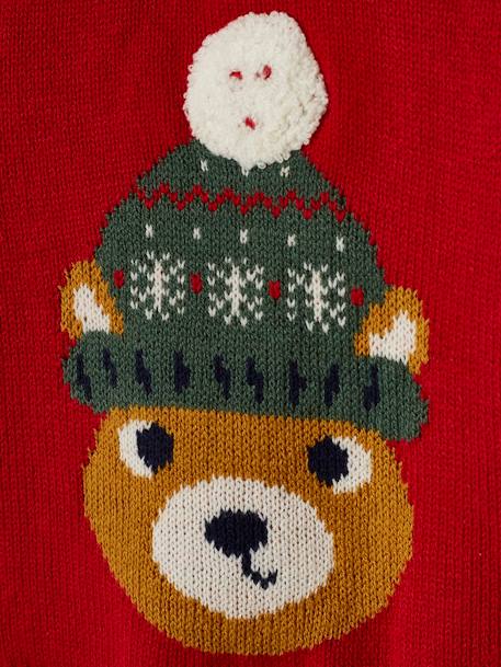 Baby Weihnachtspullover, Bär - rot - 3