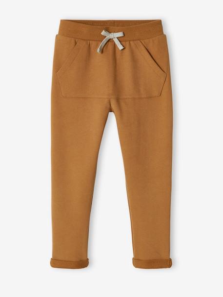 Jungen Joggpants mit Kängurutasche - braun - 2