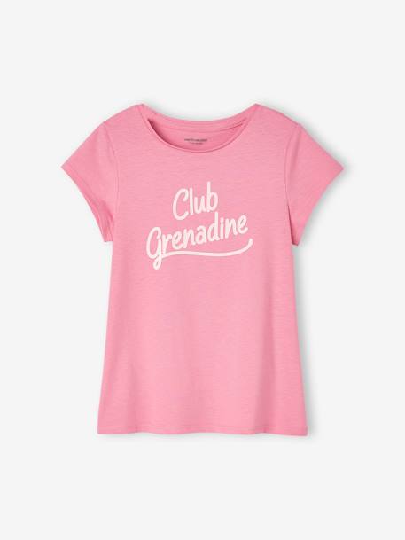 Mädchen T-Shirt, Message-Print BASIC Oeko-Tex - bonbon rosa+erdbeer+himmelblau+koralle+marine+rot+tannengrün+vanille - 1