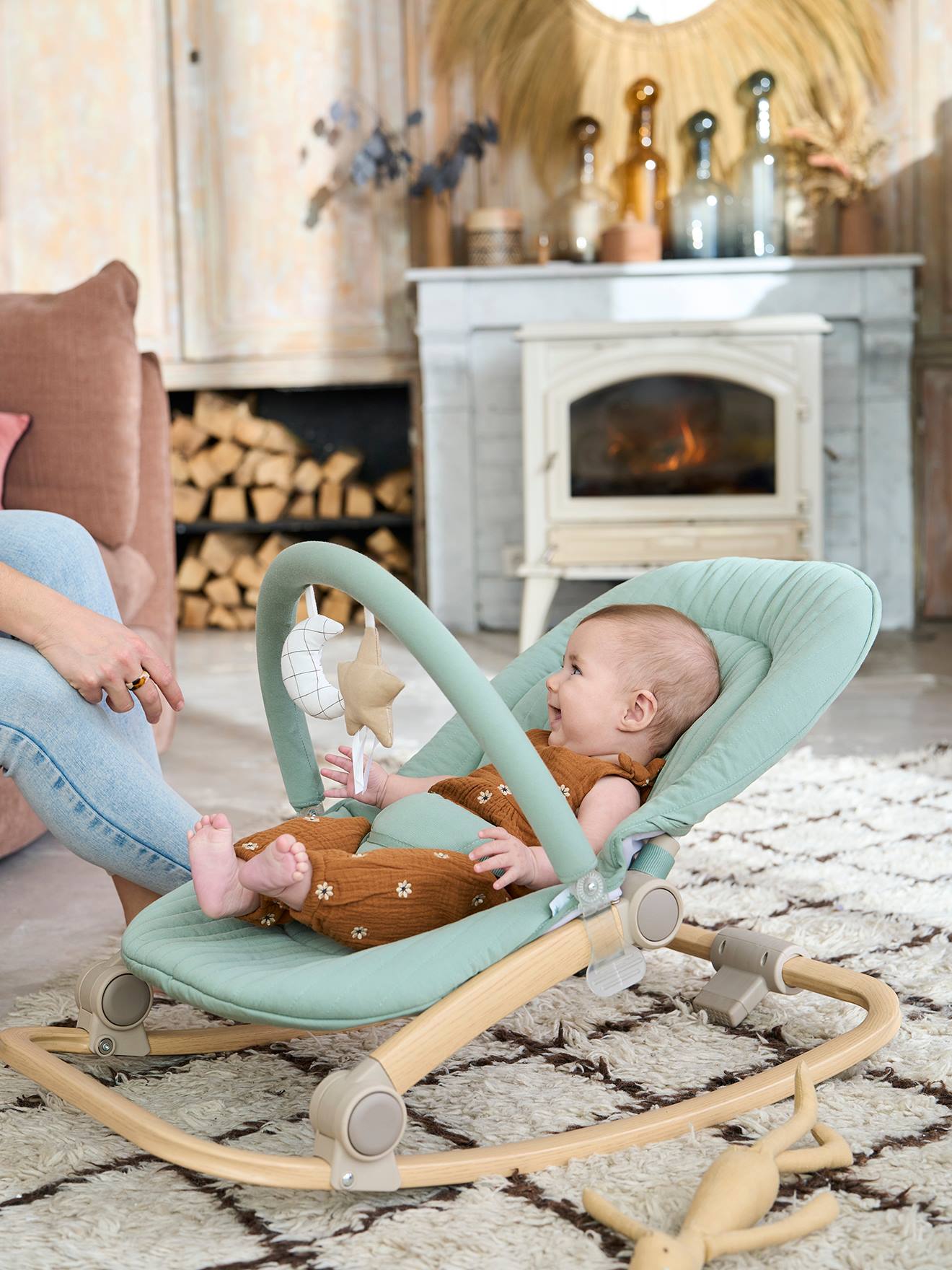 Thumbnail - Babywippe mit Spielbogen BABYDREAM mond sterne