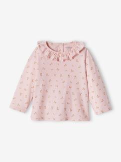 Babymode-Shirts & Rollkragenpullover-Mädchen Baby Shirt mit Volantkragen