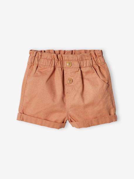 Mädchen Baby Shorts, Schlupfbund Oeko-Tex aquamarin+hellrosa+ziegel 14