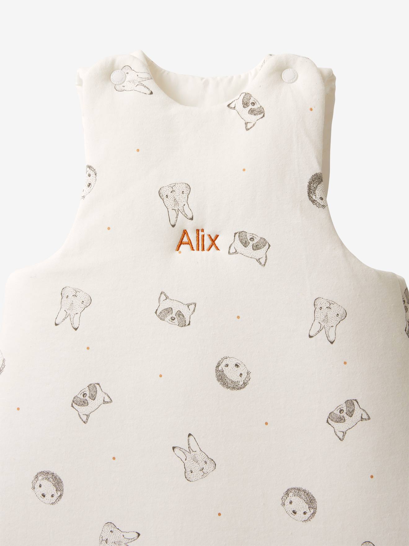 Thumbnail - Bio-Kollektion: Ärmelloser Baby Schlafsack KLEINE FREUNDE personalisierbar