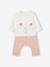 Baby Set aus Sweatshirt und Hose, personalisierbar Oeko-Tex - braun+grau meliert+nachtblau+pfirsich+wollweiß+pfirsich - 18