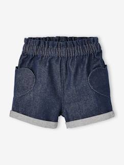 Maedchenkleidung-Shorts & Bermudas-Mädchen Jeansshorts, Paperbag-Bund
