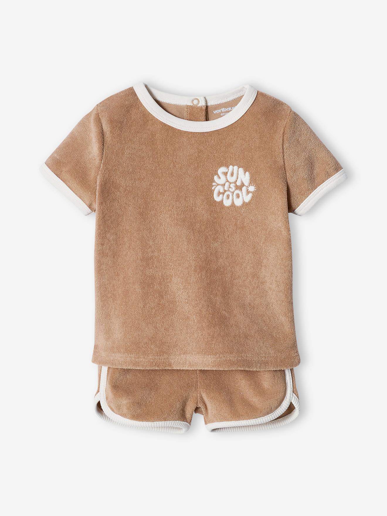 Thumbnail - Baby-Set aus Frottee: T-Shirt & Shorts