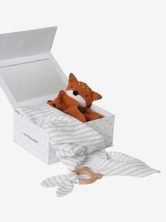 Spielzeug-Baby-Kuscheltiere & Stofftiere-Baby Geschenk-Set: Wickeltuch, Schmusetuch & Rassel