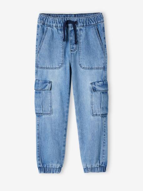 Jungen Cargo-Jeans mit Dehnbund - double stone - 6
