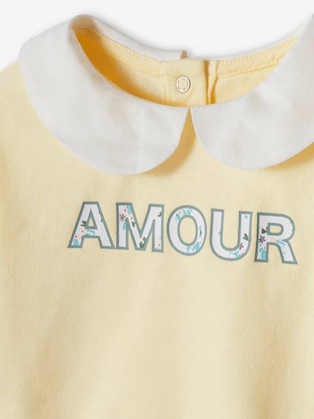 Baby Sweatshirt mit Bubikragen - hellgelb - 5