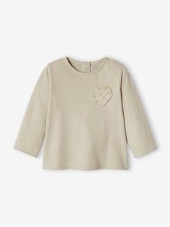 Babymode-Shirts & Rollkragenpullover-Mädchen Baby Shirt, Herz-Tasche BASIC Oeko-Tex