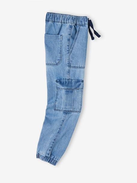 Jungen Cargo-Jeans mit Dehnbund OEKO-TEX®, Bundweite verstellbar blue stone+double stone 19