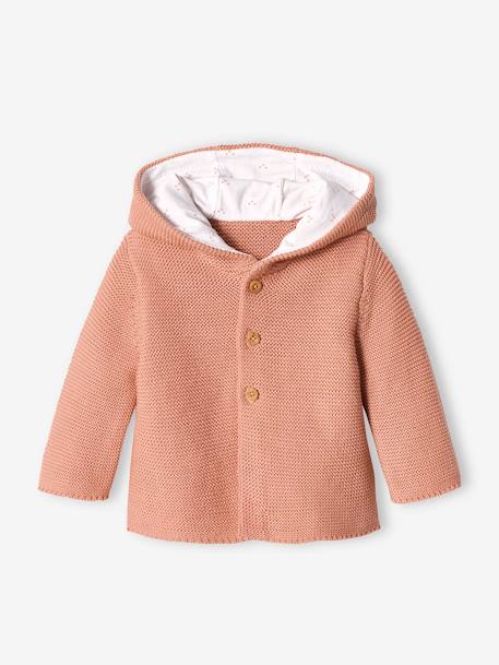 Neugeborenen-Set: Strickjacke, Hose & Body - aqua+beige meliert+zartrosa - 22