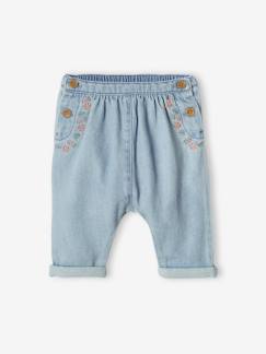 Babymode-Hosen & Jeans-Bestickte Baby Pluderhose, Denim