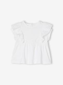 Babymode-Shirts & Rollkragenpullover-Shirts-Baby T-Shirt mit bestickten Volants