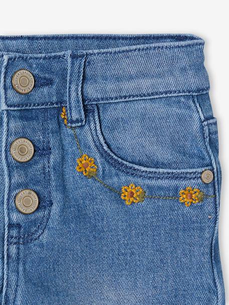 Mädchen 3/4-Jeans mit Blumen - blue stone - 3