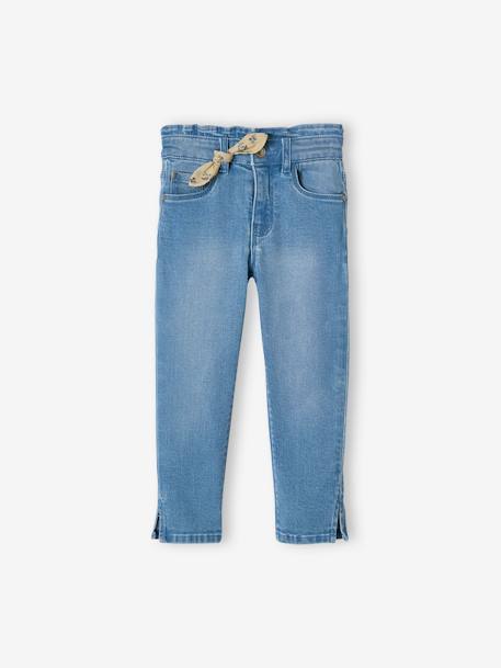 Mädchen 3/4-Jeans mit Schleife - blue stone+double stone - 8