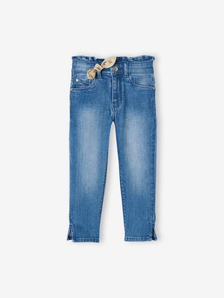 Mädchen 3/4-Jeans mit Schleife - blue stone+double stone - 1