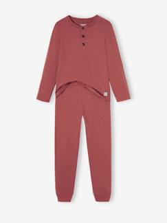 Jungenkleidung-Schlafanzüge-Jungen Schlafanzug mit Henley-Ausschnitt
