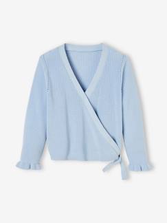 Maedchenkleidung-Pullover, Strickjacken & Sweatshirts-Mädchen Wickel-Cardigan