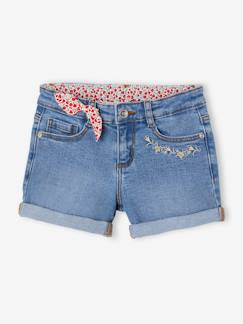 Maedchenkleidung-Shorts & Bermudas-Bestickte Mädchen Jeans-Shorts Oeko-Tex