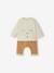 Baby Set aus Sweatshirt und Hose, personalisierbar Oeko-Tex - braun+grau meliert+nachtblau+pfirsich+wollweiß+pfirsich - 1