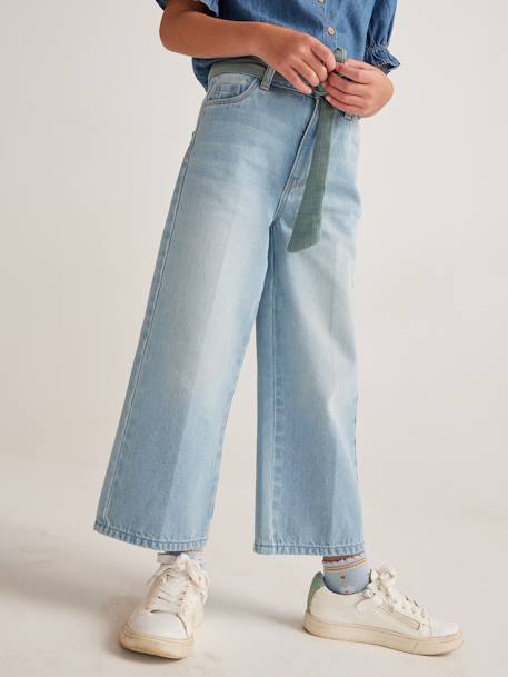 Weite Mädchen 7/8-Jeans mit Gürtel - blue stone+double stone - 11
