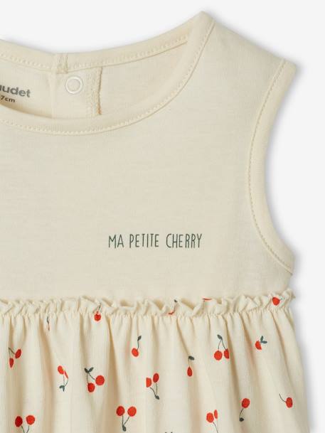 Kleid mit Haarband für Mädchen Baby - altrosa+graugrün bedruckt+wollweiß+zartrosa+zartrosa - 16