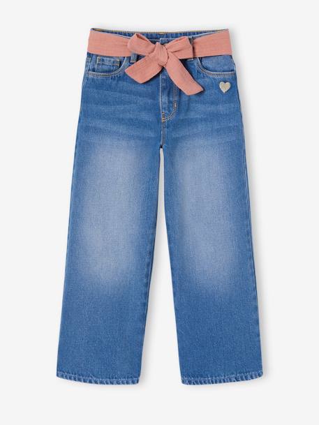 Weite Mädchen 7/8-Jeans mit Gürtel - blue stone+double stone - 4