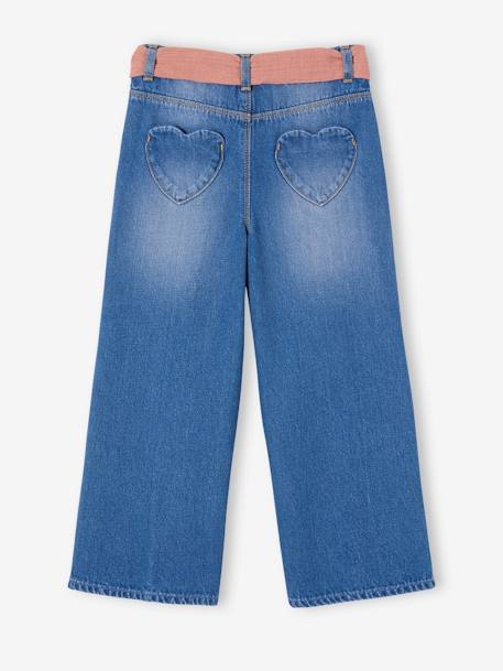 Weite Mädchen 7/8-Jeans mit Gürtel - blue stone+double stone - 5