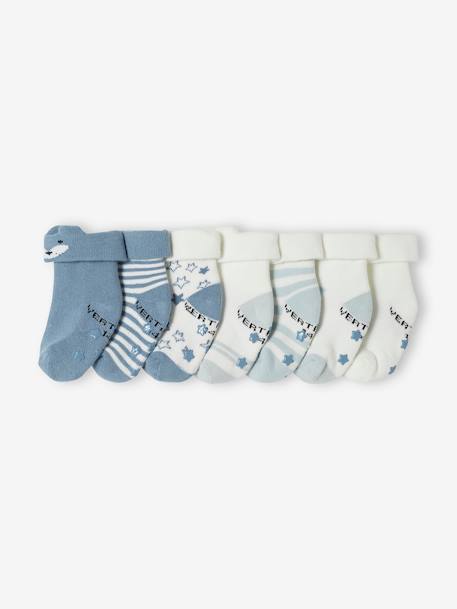 7er-Pack Baby Socken mit Stern und Fuchs BASIC Oeko-Tex - blau - 1