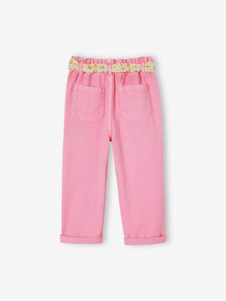 Mädchen 3/4-Hose, Paperbag - hellblau+rosa - 5
