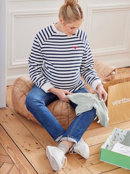 Sweatshirt für Schwangerschaft & Stillzeit - marine gestreift - 4