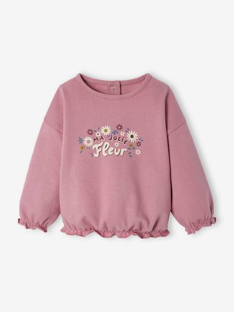 Baby Sweatshirt, bedruckt - dunkelrosa - 4